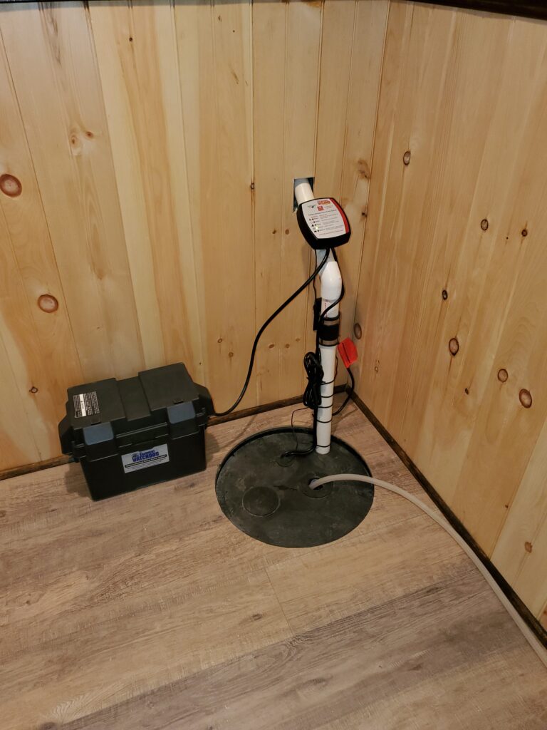 Sump pump backup battery